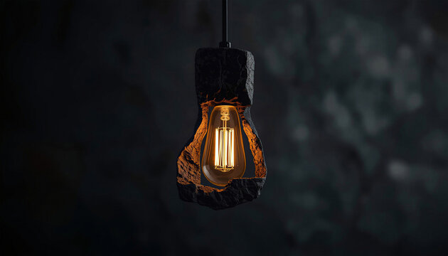Stone Pendant Light, symbols of complex ideas and problem solving background