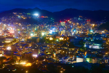 Fototapeta premium 長崎の夜景・鍋冠山からの眺望（長崎県・長崎市）