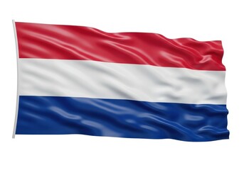 Obraz premium Flag of the netherlands waving, isolated on white background
