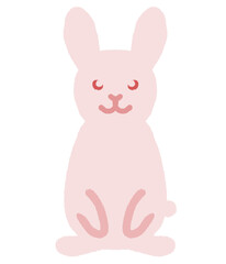 ピンクのうさぎのイラスト（透過素材、PNG） © Bambi and Sunny