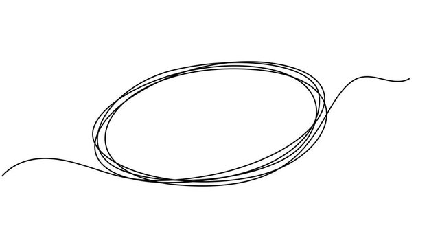Circle round shape continuous one line drawing on white background minimalist  geometric 4k animation video, Circle round shape continuous one line drawing on white background minimalist  geometric 4k