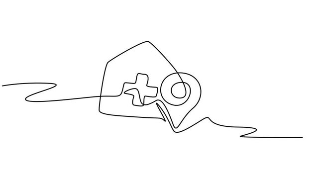 medical camp continuous one line drawing animation, Self drawing line animation tourist tent continuous one single line drawn concept video, Full length animation, World, family adventure camping