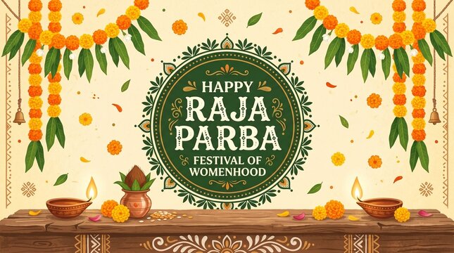 Happy Raja Parba, also known as Mithuna Sankranti, raja sankranti - Odisha Festival