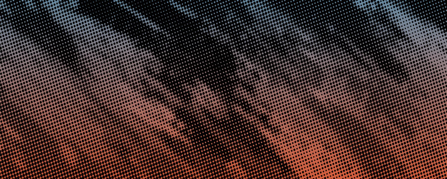 Abstract Grunge Halftone Background with Copper and Steel Blue Gradient. Vector Eps 10
