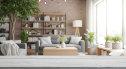 Fototapeta premium Cozy living room interior design with comfortable seating and natural light