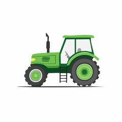 Obraz premium Green Tractor Illustration