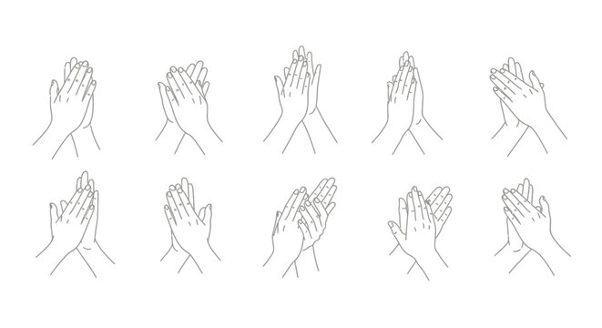 Diverse hands in prayer position.