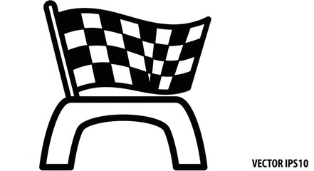 Checkered Flag at Finish Line. © Firman