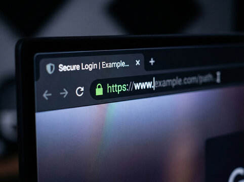 Secure HTTPS Browser Address Bar with Padlock Icon