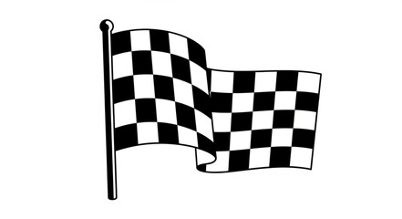Checkered Flag Waving on Pole. © Firman