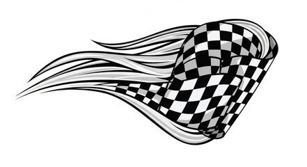 Checkered Flag with Flames. © Dandi