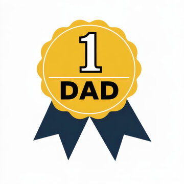 1 Dad Badge: A distinctive emblem proclaims '1 DAD,' symbolizing recognition and appreciation, perfect for celebrating fatherhood and special occasions.