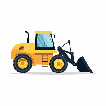 Yellow Front Loader Construction Vehicle Illustration