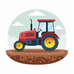Obraz premium Red Tractor Illustration