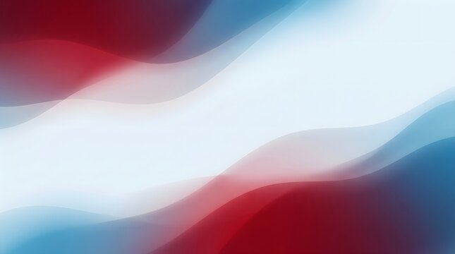 Modern Abstract Red White and Blue Fluid Wave for Corporate Presentation, Patriotic National Holiday, and Technology Branding Identity
