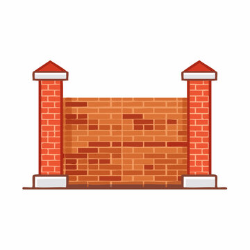 Brick wall with pillars