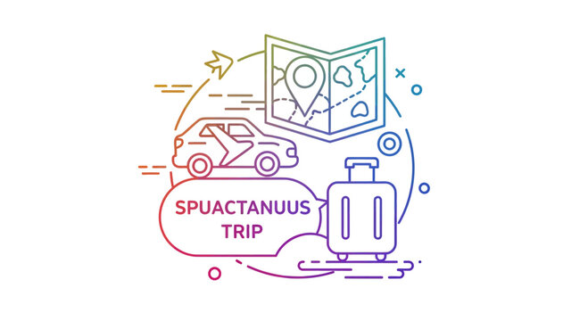 Spontaneous Trip: Car, Map, Luggage, Travel Concept