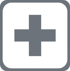 Fototapeta premium Add plus icon vector in rounded square for create new add item and user interface action button design