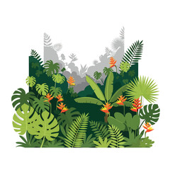Tropical plants with green leaves. © Agos