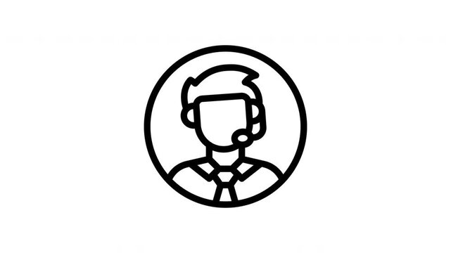 virtual assistant minimalist stroke animation