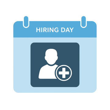 Hiring Day Calendar Icon - Recruitment and Job Search Concept