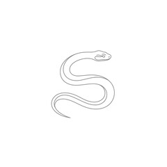 Obraz premium Minimalist Snake Line Art Illustration