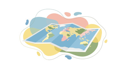 Naklejka premium Abstract World Map Illustration
