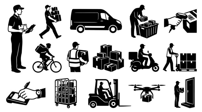Delivery Service Icons: Logistics, Shipping, Courier, Transportation, Modern Business Icons