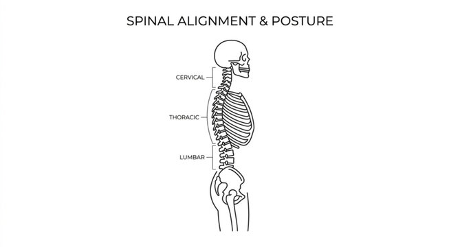 Human spine skeleton vector illustration side view chiropractic posture anatomy isolated on white background