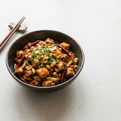 Fototapeta premium Delicious Kung Pao Chicken in Bowl.