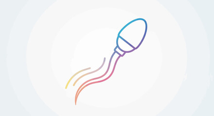 Fototapeta premium Sperm cell icon, abstract colorful gradient, science and fertility concept