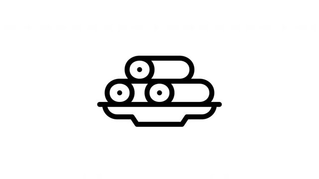 spring roll minimalist stroke animation