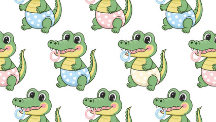 Obraz premium Cute cartoon frogs in a row