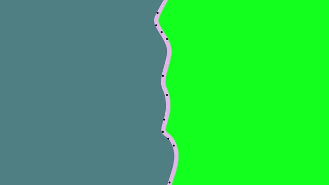 Splitview loop background for difference two pieces or versus with flat style and greenscreen