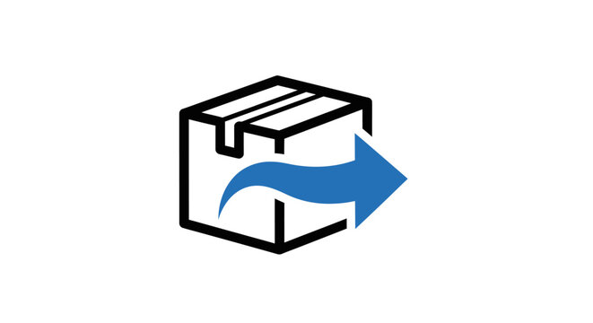 Package with Arrow Moving Out.