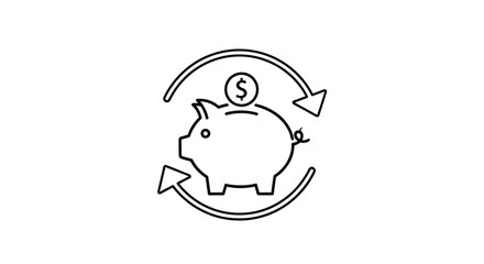 Piggy Bank Savings Money Icon. © Oktavia