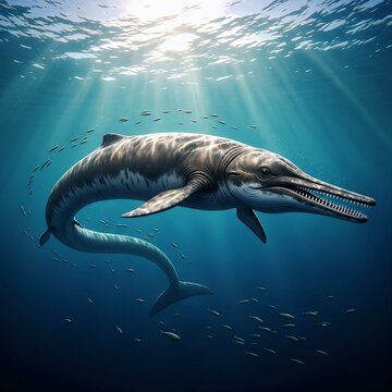 Basilosaurus Whale in Prehistoric Ocean