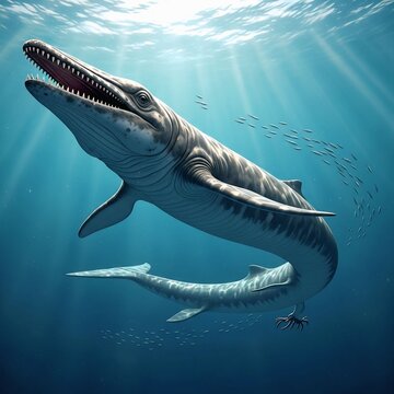 Basilosaurus Whale in Prehistoric Ocean