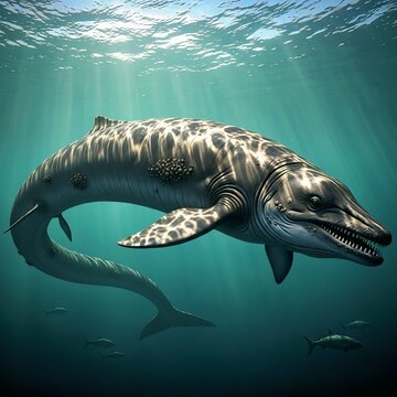 Basilosaurus Whale in Prehistoric Ocean