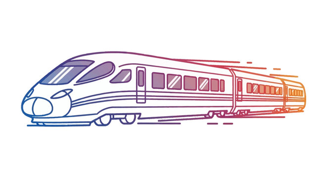 High-speed train, modern bullet train, fast transportation, futuristic design, vibrant colors