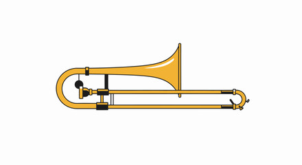 Fototapeta premium Golden Trumpet Musical Instrument Illustration.