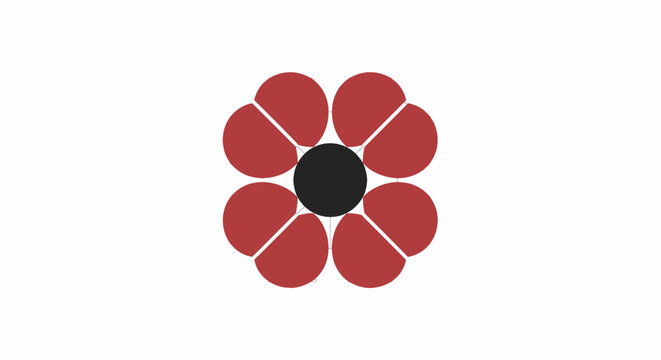 Red Flower Graphic Design Element.
