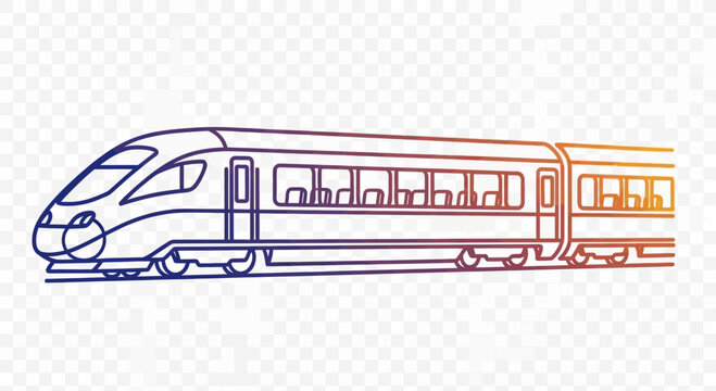 Modern high-speed train, sleek design, gradient colors, transportation concept