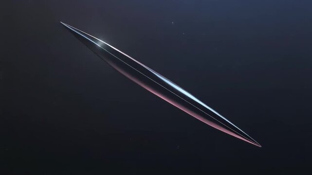 Abstract futuristic metallic pod drifting in deep space, science fiction concept