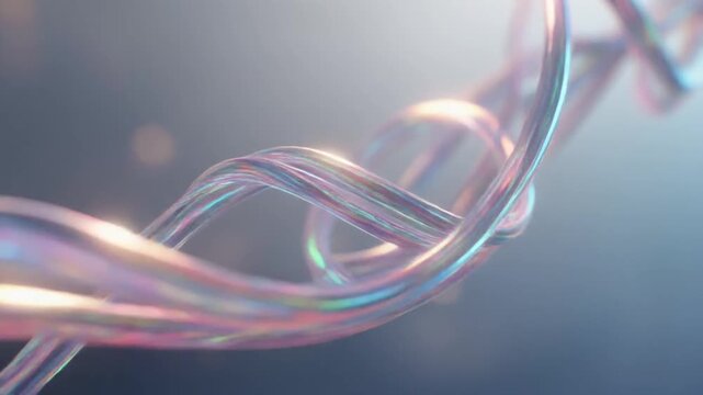 Abstract DNA Helix Structure, Genetic Code, Medical Science, Blue & Pink Tones