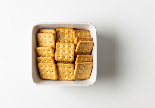 Golden honey wheat crackers in a cardboard box