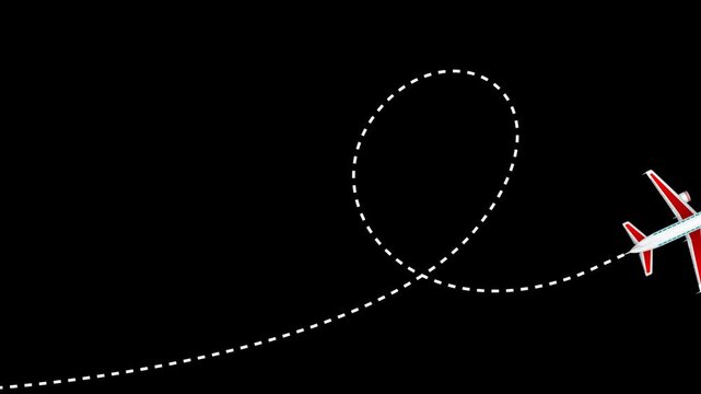travel flying route destination. tourism and travel concept. Travel on airplane map. air plane flight route with start point. line trace on animation video