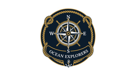 Fototapeta premium Ocean Explorers Compass Logo Emblem.