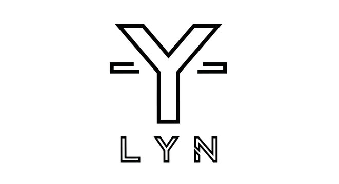 Minimalist black and white logo featuring stylized letter Y and LYN text.