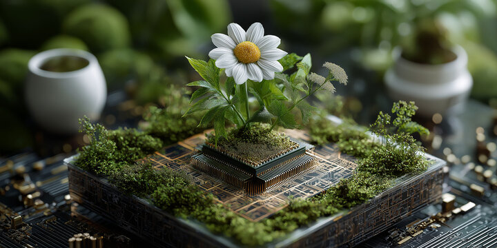 Funding for quantum computing innovations a green technology initiative in nature macro view conceptual art